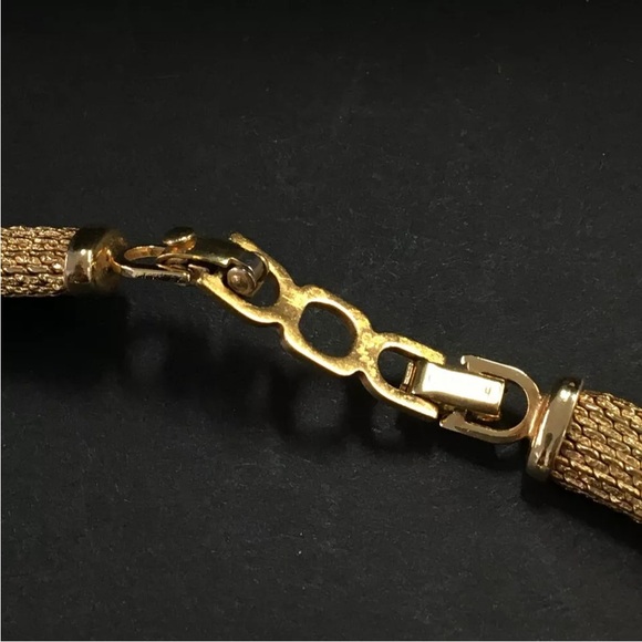 Christian Dior Enamel Rhinestone Gold Tone Necklace - Picture 6 of 8